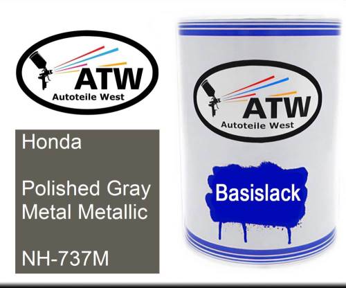 Honda, Polished Gray Metal Metallic, NH-737M: 500ml Lackdose, von ATW Autoteile West.